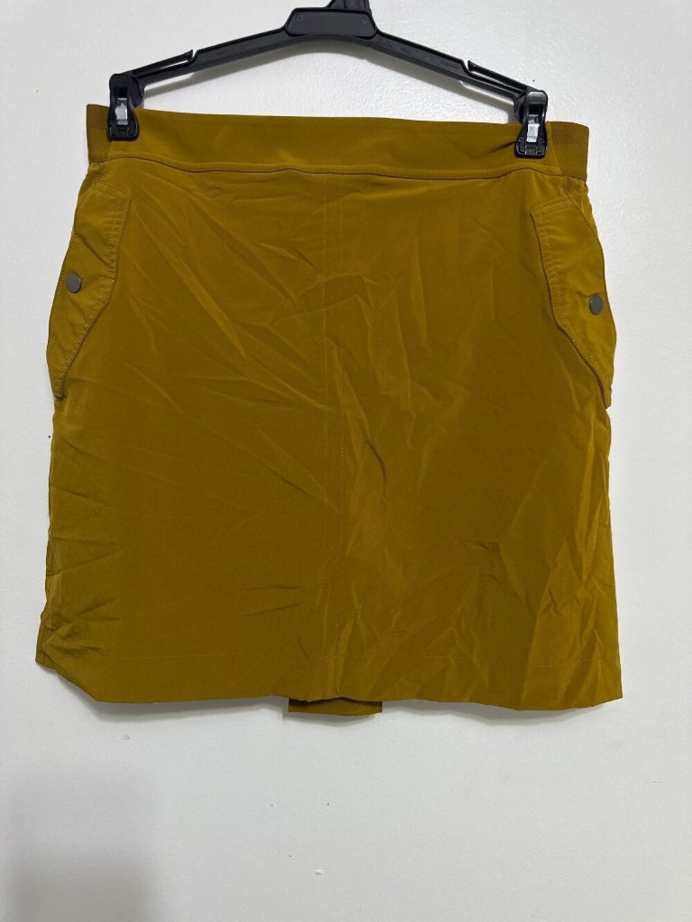 Athleta Skort Womens 14 Brass Mustard Vienna Cargo Commuting Work Travel Golf